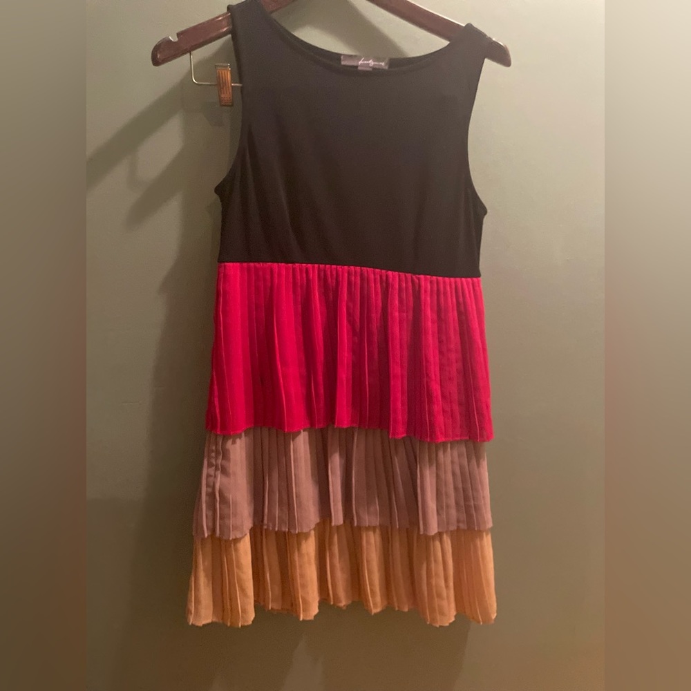 Unique 20s inspired multi layered and colored dress